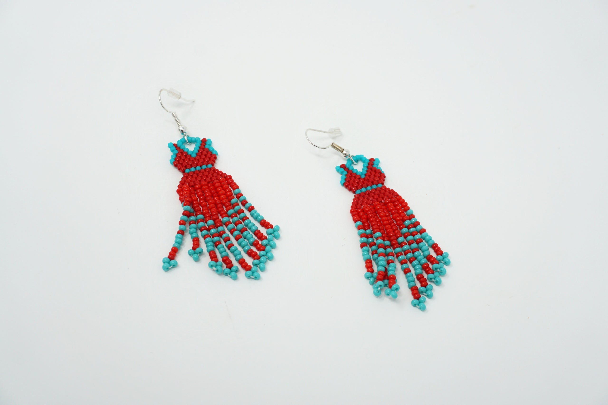 Beaded red dress earrings top